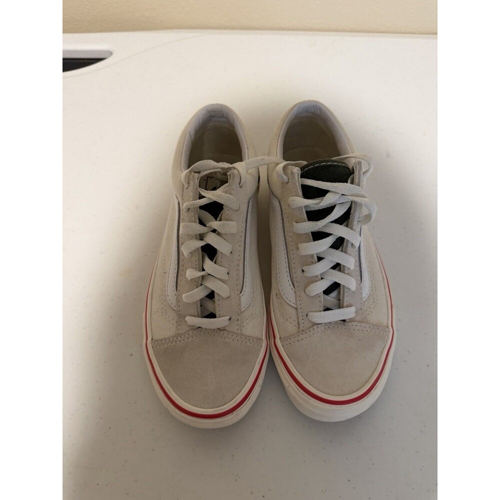 Vans Old Skool Womens 6.5 Mens 5 Cream Green Suede Canvas Sneakers